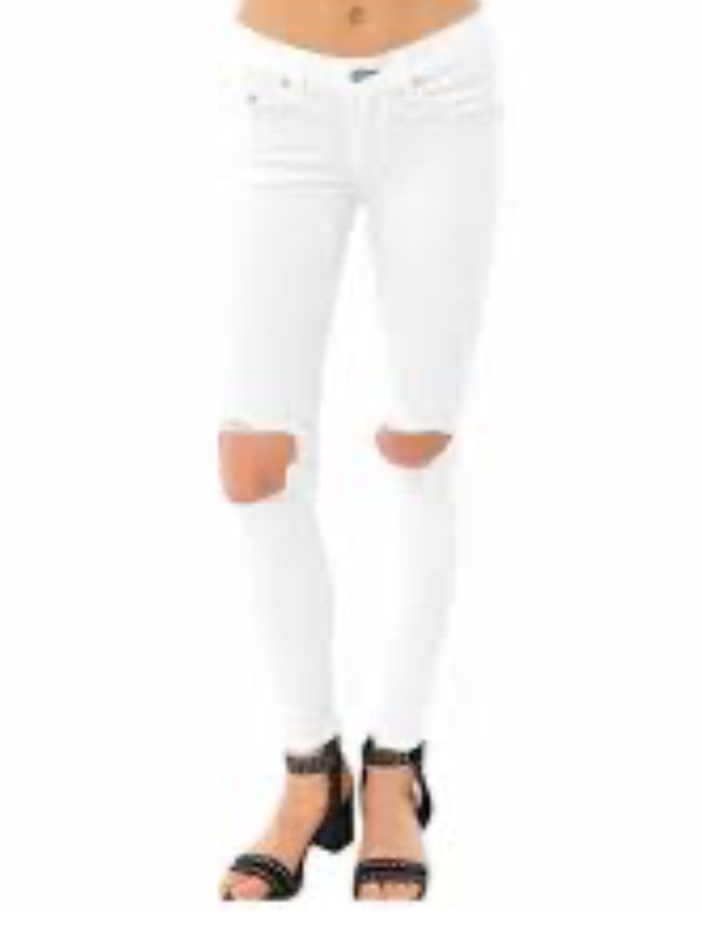 rag & bone White Distressed Skinny Capri Jeans size 31”